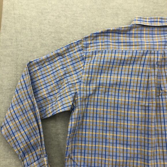 Scott Barber Button Down Shirt Mens Size XL Window Pane Plaid Long Sleeve - Picture 14 of 16